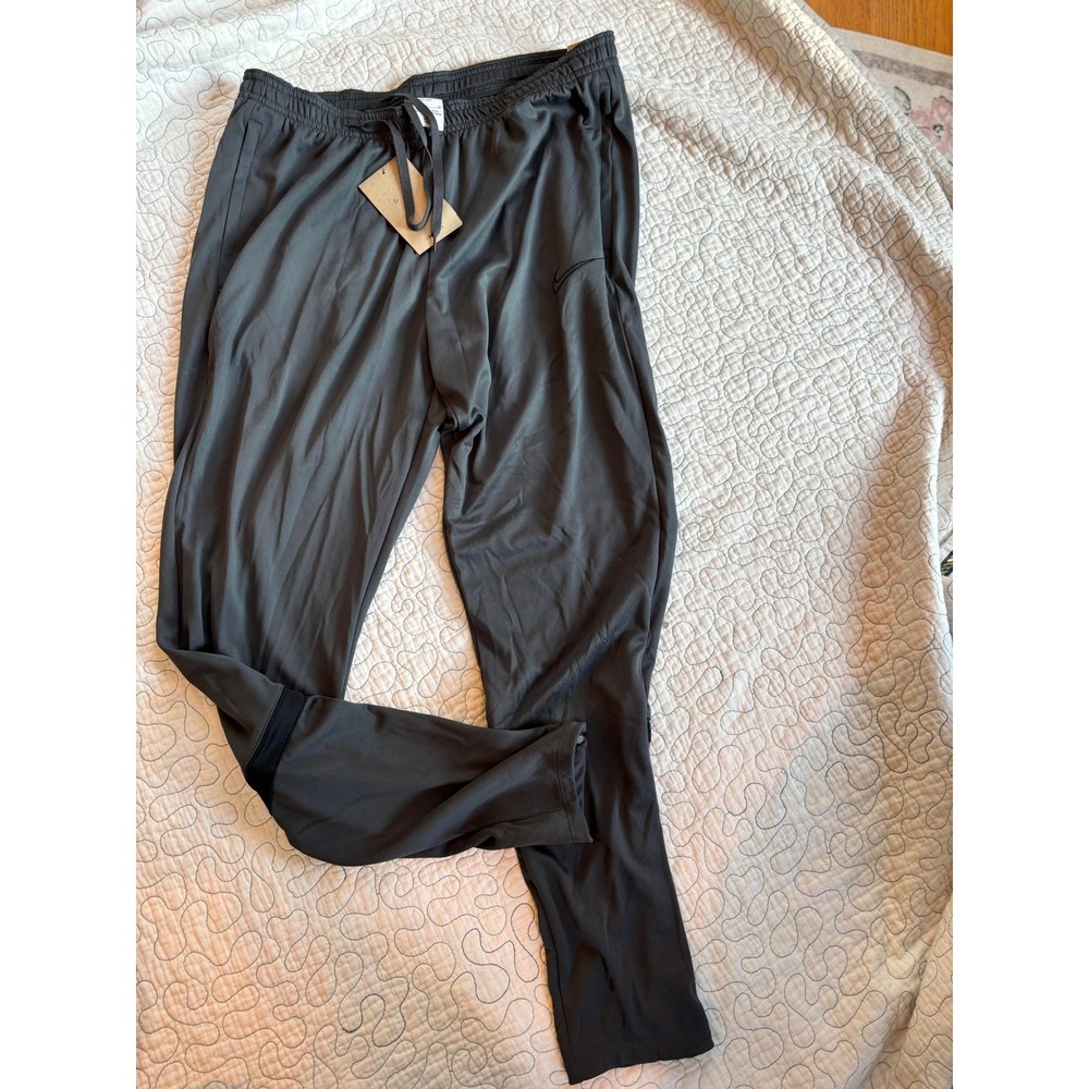 Nike Dri-FIT Womens Joggers Dark Grey Tapered Track Pants Ankle Zip Size Medium
